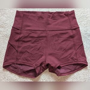 Lululemon Athletica Red Athletic Shorts High-Waisted Performance